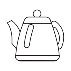 Minimalist line art kettle vector, ideal for kitchenware and appliance designs.