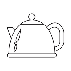 Minimalist line art kettle vector, ideal for kitchenware and appliance designs.
