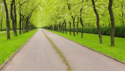 Obraz premium A serene path through a lush park