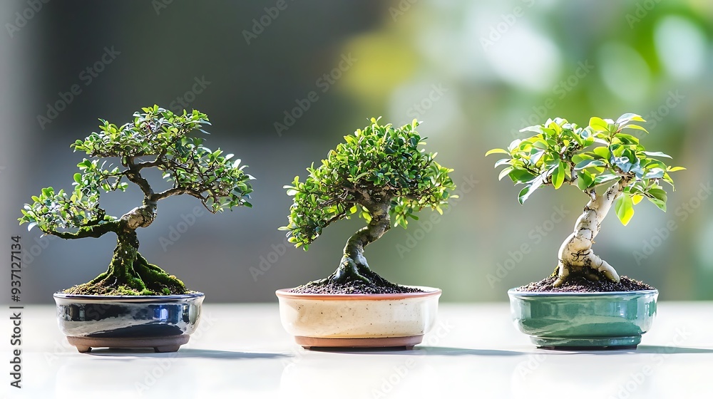 Sticker Three Bonsai Trees in a Row