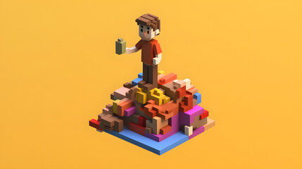 Fototapeta premium Poet game 3d cartoon