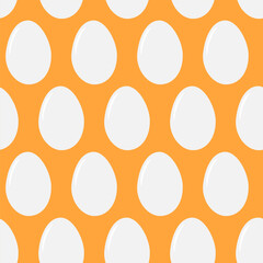 Whole eggs in shell Seamless pattern. Culinary background texture or wallpaper design idea. Egg Day