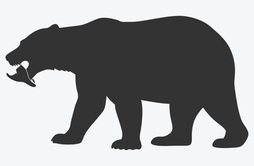 Majestic Polar Bear Silhouette Vector Illustration