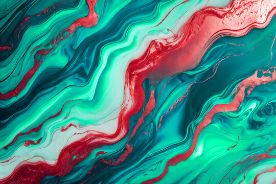 ivid swirls in emerald hues with ruby