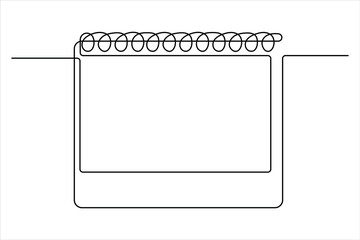 Continuous one line drawing of calendar icon. memorable date, countdown, holiday, weekday and weekend vector illustration
