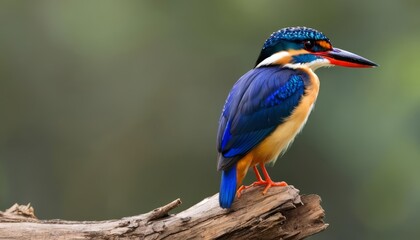 Fototapeta premium Vividly colorful bird perched on a branch