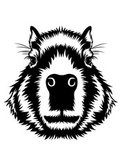 Capybara | Capybara Face | Capybara Mascot | Water Hog | Largest Rodent | Wildlife | Wild Animal | South America Native Animal | Original Illustration | Vector and Clipart | Cutfile and Stencil