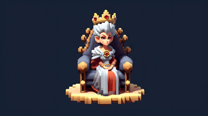 Queen game 3d pixel cartoon