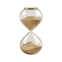 Sand hourglass on vibrant transparent background high res 8K
