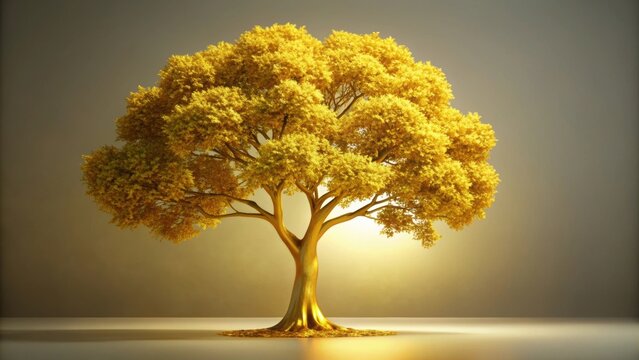 Lucky charm gold tree symbolizing prosperity and good fortune, luck, charm, gold, tree, symbol, prosperity, good fortune