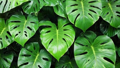  Vibrant green leaves in a lush tropical setting