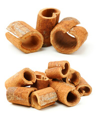 Cinnamon on a white background