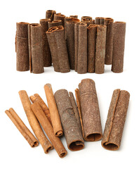 Cinnamon on a white background