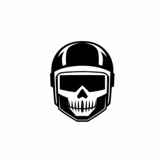 Skull Wearing a Helmet with Goggles