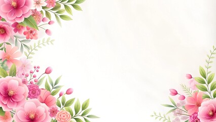 Fototapeta premium pink tulips border