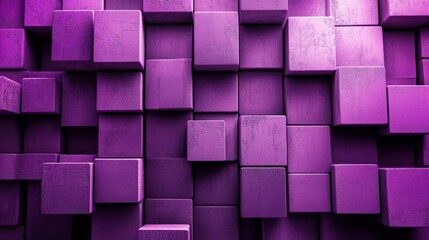 A vibrant arrangement of purple cubes creating a visually striking abstract pattern, perfect for modern design projects.