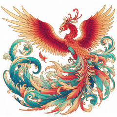 Obraz premium 浮世絵／鳳凰 Phoenix フェニックス