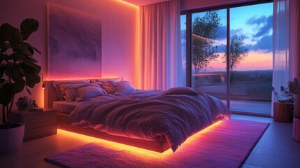 Modern Bedroom with Colorful