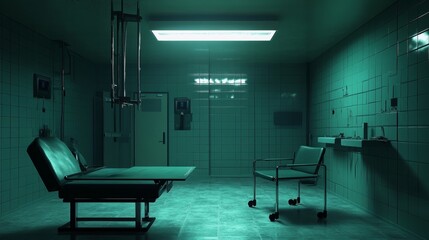 Eerie Green Hospital Room
