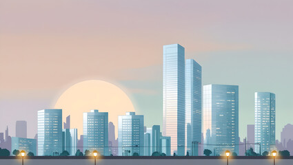 Obraz premium The City Awakens in Soft Light