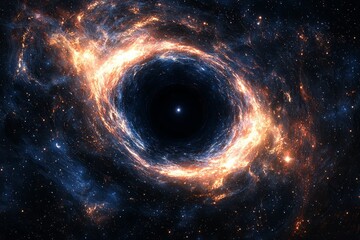 Fototapeta premium Black hole in space illustration created with Generative AI