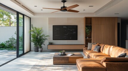 Modern Living Room with Large