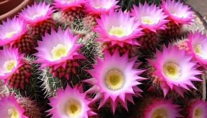  Vibrant pink cactus flowers in bloom