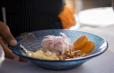 Ceviche de pescado, plato peruano