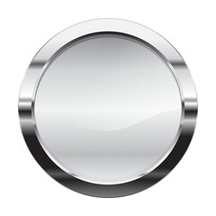 Silver medal second place, Gradient glossy Badge Round circle Realistic Vector for 2nd sports awards, medallions for celebration isolated on White Background