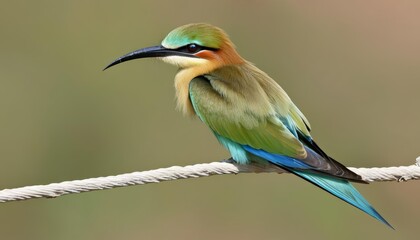 Obraz premium Vibrant tropical bird perched on a rope