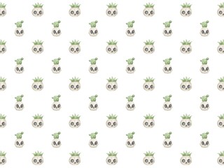 Desert Skull, Halloween Background, Pattern, Skull, cactus