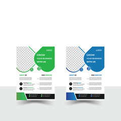 a bundle of 2 templates of different colors, a4 flyer template,Corporate business flyer template design set with red and white, abstract business flyer,creative flyer as well as editable design.
