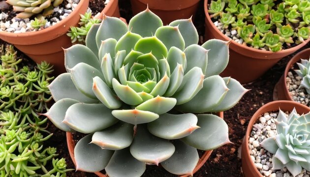  Vibrant succulents in terracotta pots ready for a sunny spot