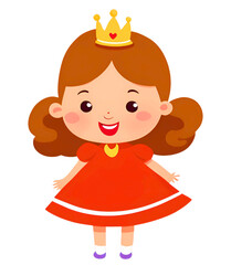 Fototapeta premium cute little girl in red dress