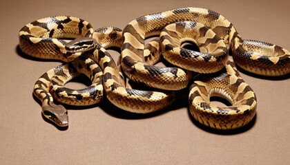Fototapeta premium A coiled snake ready to strike