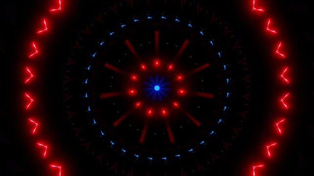 red blue shimmering rotating disco background. High quality 4k footage