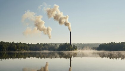  Industrial Emissions Over Calm Waters