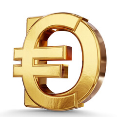 Fototapeta premium symbol icon of the digital Euro as DEUR as DEUR as DEuro of the European Union, EU, Europe, as golden symbol 3d-illustration, long ground-shadow