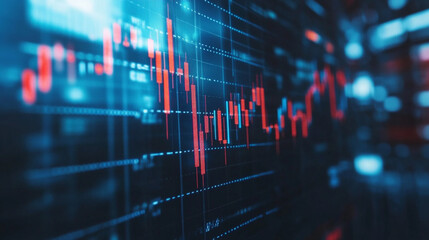 candlestick graph showing stock market trends and investment patterns, symbolizing market volatility, financial risk, and potential growth opportunities in the world of trading