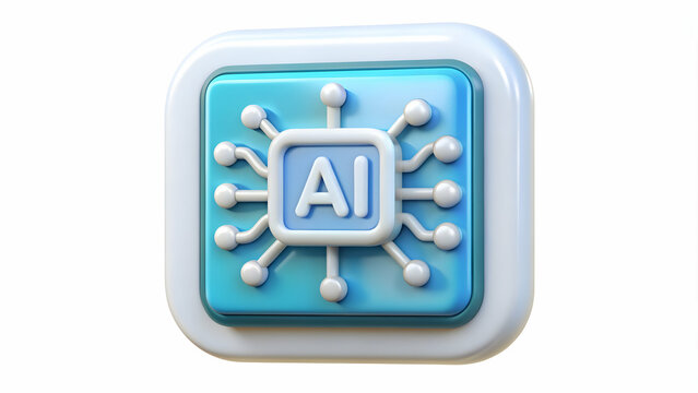 3D Icon as AI algorithm and content creation concept as An AI algorithm icon paired with a content creation icon symbolizing the use of AI in generating marketing content perfect for isolated vector d
