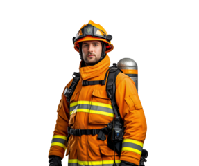 firefighter on an isolated