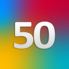 number 50 with background. colored gradient mesh vibrant colors