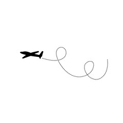 airplane flight route icon