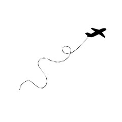 airplane flight route icon