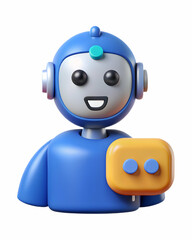 Fototapeta premium 3D Icon as AI chatbot and customer engagement concept as An AI chatbot icon paired with a customer engagement icon symbolizing the use of AI in enhancing customer interactions perfect for isolated vec
