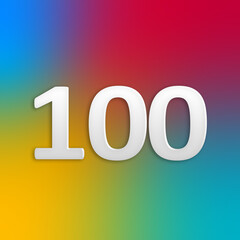 number 100 with background. colored gradient mesh vibrant colors