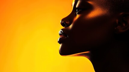 Woman feeling confident, strong directional light