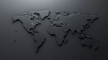 World map with key business locations highlighted, modern office setting, ambient lighting