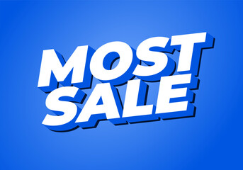 Most sale. Text effect in 3D style with good colors