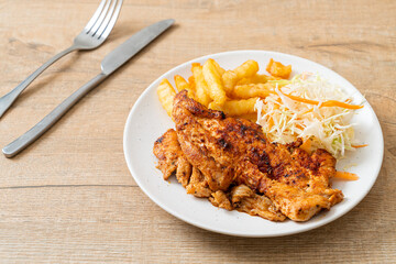 grilled spicy barbecue chicken steak